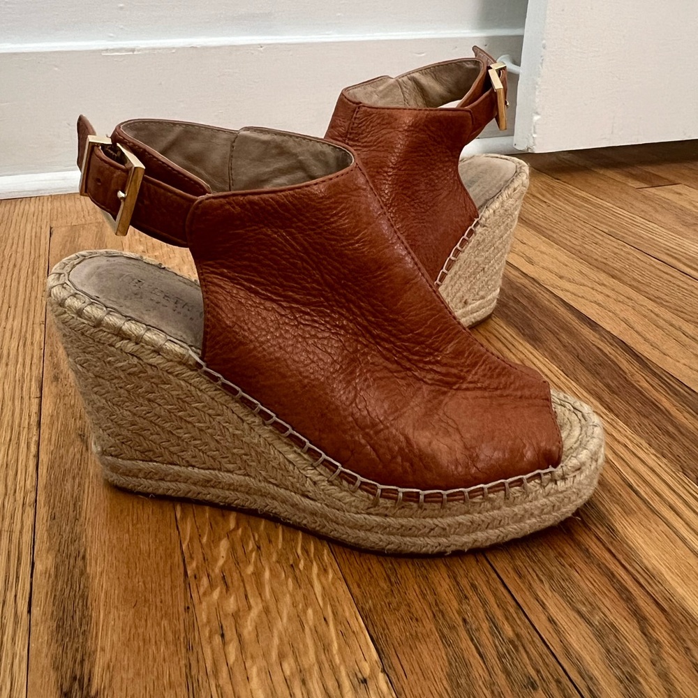 Kenneth Cole Women's Olivia Espadrille Peep-Toe Wedges - Size 7